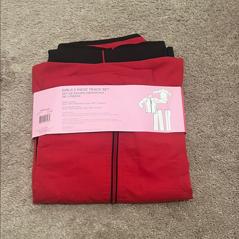 Girls 2 Piece Danskin Now Vibrant Red Track Jacket - Size L/G (10-12) - Picture 9 of 9
